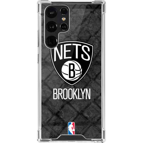 NBA Brooklyn Nets Dark Rust Galaxy S22 Ultra Clear Case