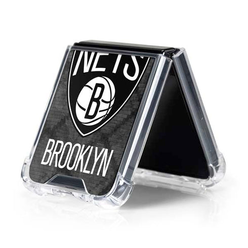 NBA Brooklyn Nets Dark Rust Galaxy Z Flip5 5G Clear Case