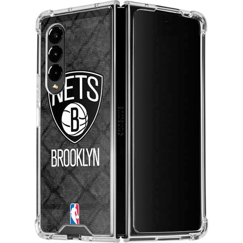 NBA Brooklyn Nets Dark Rust Galaxy Z Fold4 5G Clear Case