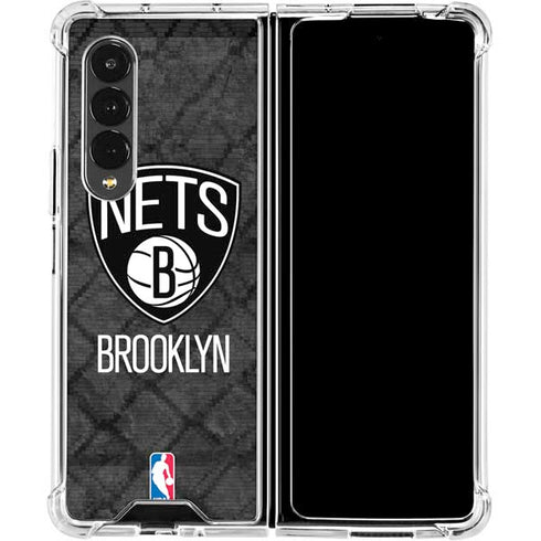 NBA Brooklyn Nets Dark Rust Galaxy Z Fold4 5G Clear Case