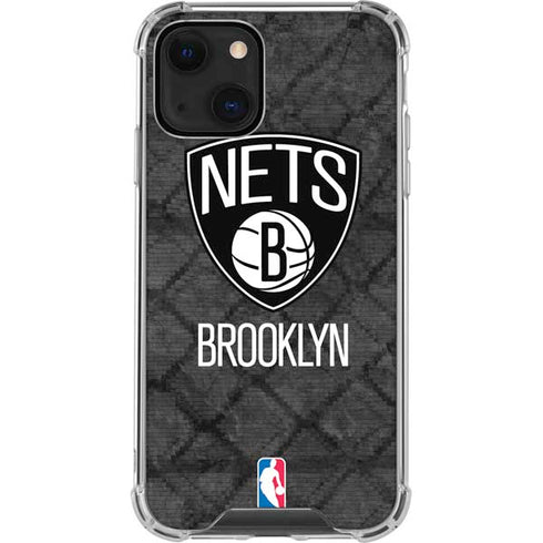 NBA Brooklyn Nets Dark Rust iPhone 13 Mini Clear Case