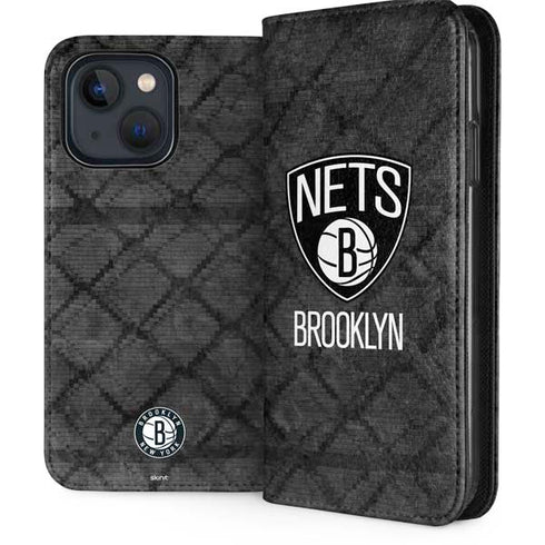 NBA Brooklyn Nets Dark Rust iPhone 14 Folio Case