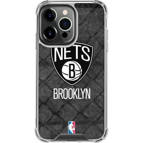 NBA Brooklyn Nets Dark Rust iPhone 14 Pro Clear Case