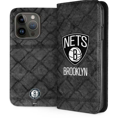 NBA Brooklyn Nets Dark Rust iPhone 14 Pro Folio Case