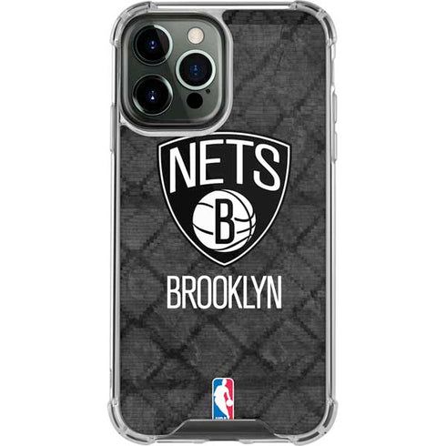 NBA Brooklyn Nets Dark Rust iPhone 14 Pro Max Clear Case