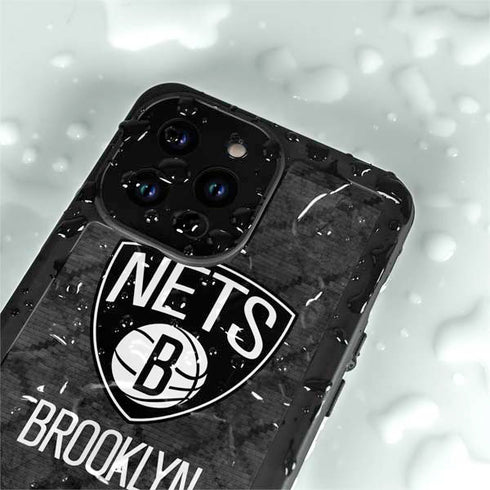 NBA Brooklyn Nets Dark Rust iPhone 14 Pro Max Waterproof Case