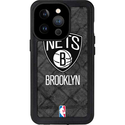 NBA Brooklyn Nets Dark Rust iPhone 14 Pro Waterproof Case