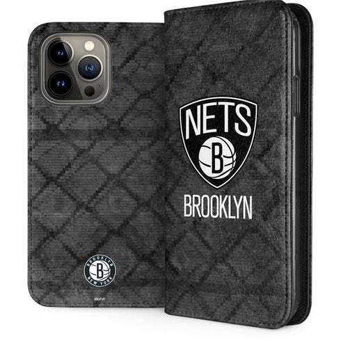 NBA Brooklyn Nets Dark Rust iPhone 15 Pro Max Folio Case