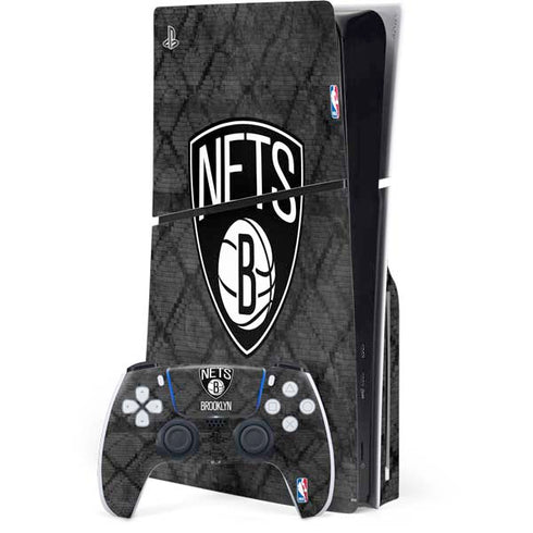 NBA Brooklyn Nets Dark Rust PS5 Slim Disk Bundle Skin