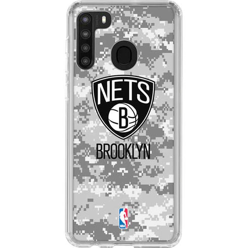 NBA Brooklyn Nets Digi Camo Galaxy A21 Clear Case
