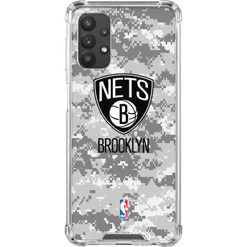 NBA Brooklyn Nets Digi Camo Galaxy A32 5G Clear Case