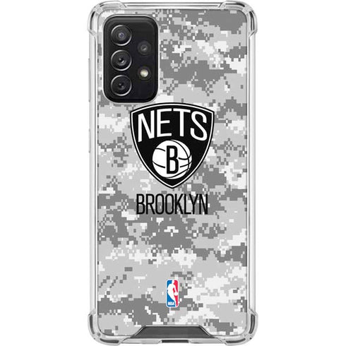 NBA Brooklyn Nets Digi Camo Galaxy A72 5G Clear Case