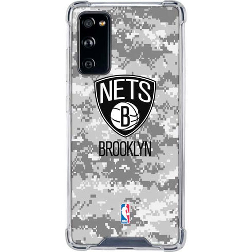 NBA Brooklyn Nets Digi Camo Galaxy S20 FE Clear Case