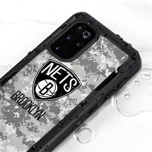 NBA Brooklyn Nets Digi Camo Galaxy S20 Plus Waterproof Case