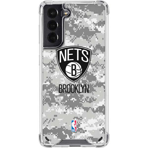 NBA Brooklyn Nets Digi Camo Galaxy S21 5G Clear Case