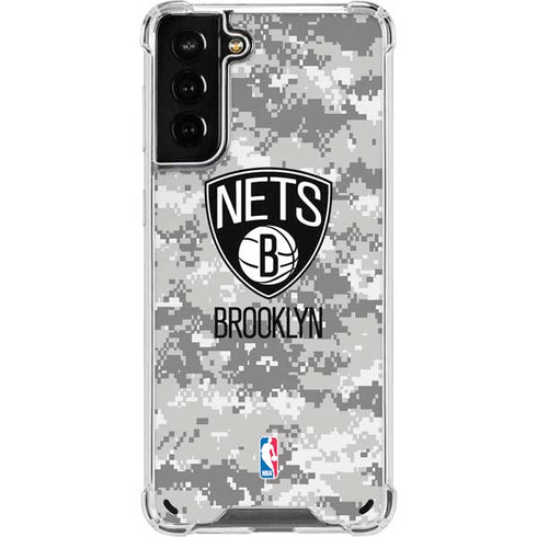 NBA Brooklyn Nets Digi Camo Galaxy S21 Plus 5G Clear Case