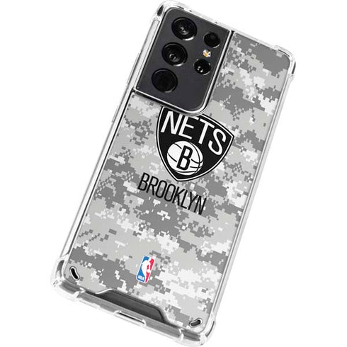 NBA Brooklyn Nets Digi Camo Galaxy S21 Ultra 5G Clear Case