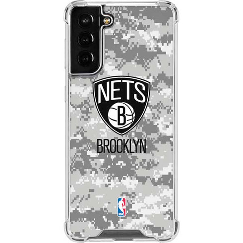 NBA Brooklyn Nets Digi Camo Galaxy S22 Plus Clear Case
