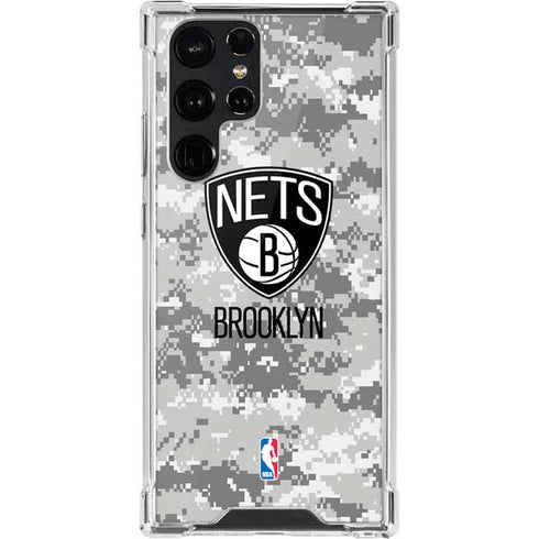 NBA Brooklyn Nets Digi Camo Galaxy S22 Ultra Clear Case