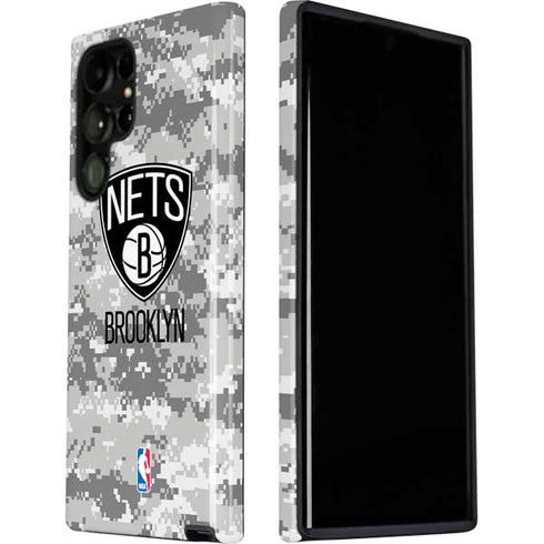NBA Brooklyn Nets Digi Camo Galaxy S22 Ultra Pro Case