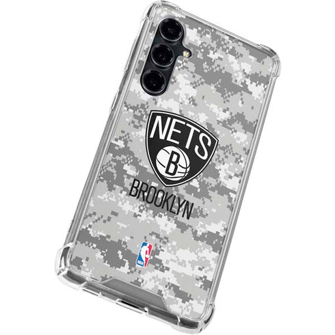 NBA Brooklyn Nets Digi Camo Galaxy S23 FE Clear Case