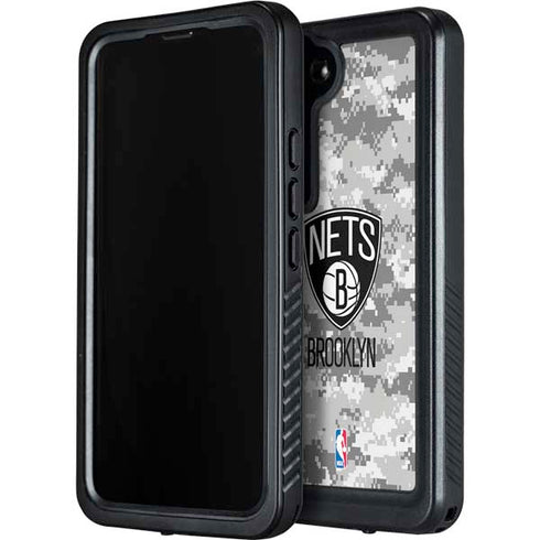 NBA Brooklyn Nets Digi Camo Galaxy S23 Waterproof Case