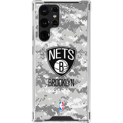 NBA Brooklyn Nets Digi Camo Galaxy S24 Ultra Clear Case