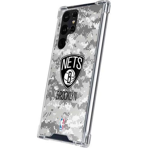 NBA Brooklyn Nets Digi Camo Galaxy S24 Ultra Clear Case