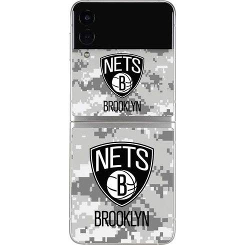NBA Brooklyn Nets Digi Camo Galaxy Z Flip3 5G Skin