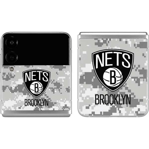 NBA Brooklyn Nets Digi Camo Galaxy Z Flip4 5G Skin