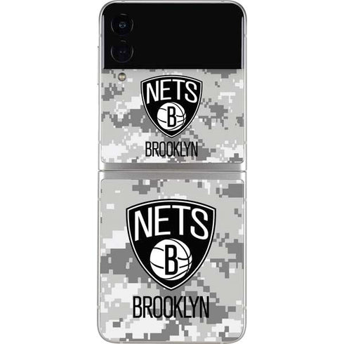 NBA Brooklyn Nets Digi Camo Galaxy Z Flip4 5G Skin
