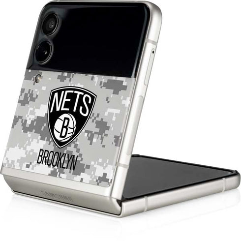 NBA Brooklyn Nets Digi Camo Galaxy Z Flip4 5G Skin