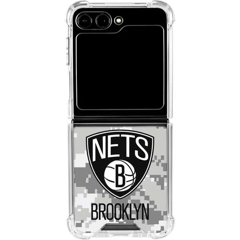 NBA Brooklyn Nets Digi Camo Galaxy Z Flip5 5G Clear Case