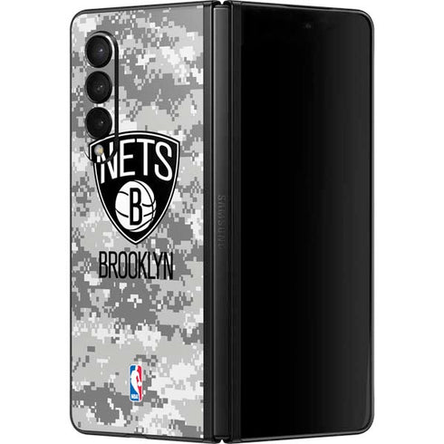 NBA Brooklyn Nets Digi Camo Galaxy Z Fold3 5G Skin