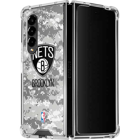 NBA Brooklyn Nets Digi Camo Galaxy Z Fold4 5G Clear Case