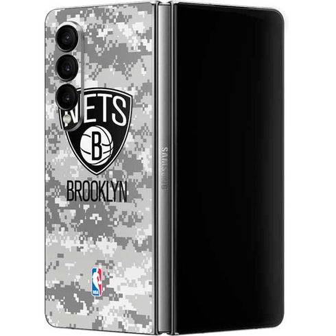 NBA Brooklyn Nets Digi Camo Galaxy Z Fold4 5G Skin