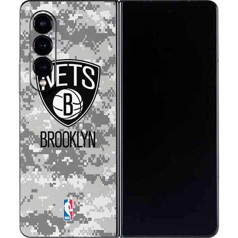 NBA Brooklyn Nets Digi Camo Galaxy Z Fold4 5G Skin