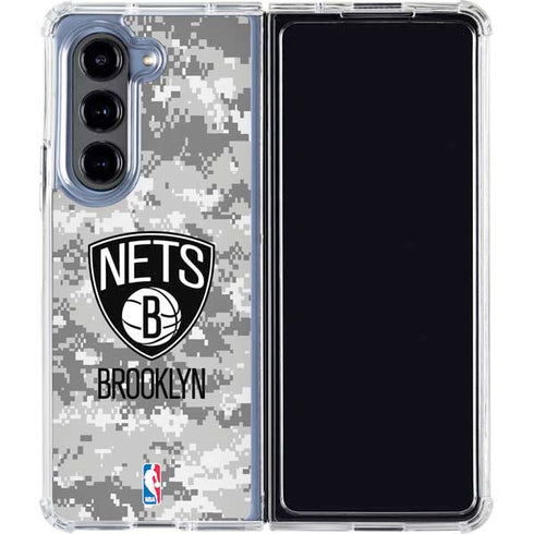 NBA Brooklyn Nets Digi Camo Galaxy Z Fold5 5G Clear Case