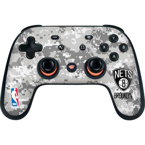 NBA Brooklyn Nets Digi Camo Google Stadia Controller Skin