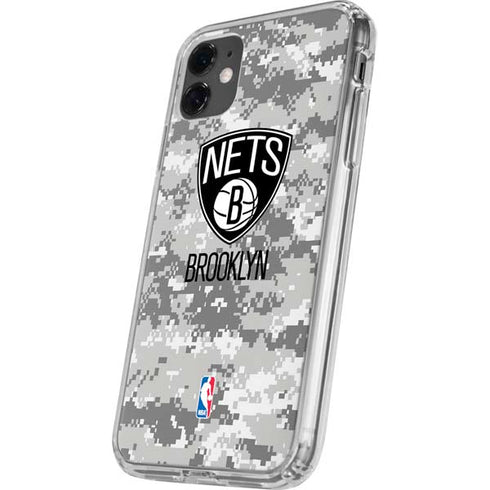 NBA Brooklyn Nets Digi Camo iPhone 11 Clear Case