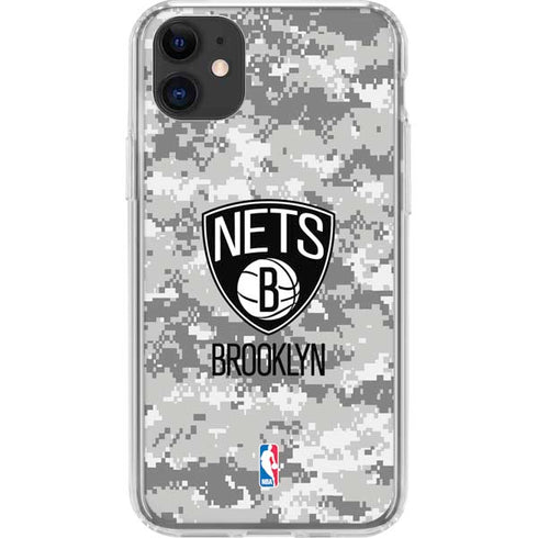 NBA Brooklyn Nets Digi Camo iPhone 11 Clear Case