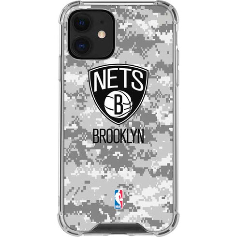 NBA Brooklyn Nets Digi Camo iPhone 12 Mini Clear Case