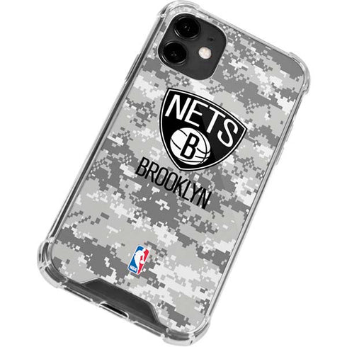 NBA Brooklyn Nets Digi Camo iPhone 12 Mini Clear Case