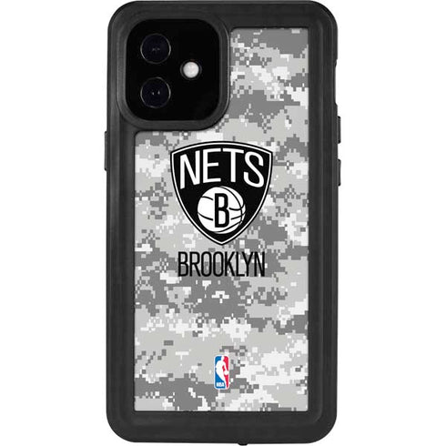 NBA Brooklyn Nets Digi Camo iPhone 12 Mini Waterproof Case