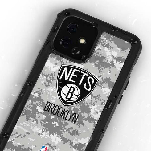 NBA Brooklyn Nets Digi Camo iPhone 12 Mini Waterproof Case