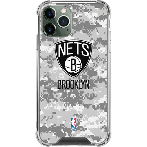 NBA Brooklyn Nets Digi Camo iPhone 12 Pro Clear Case