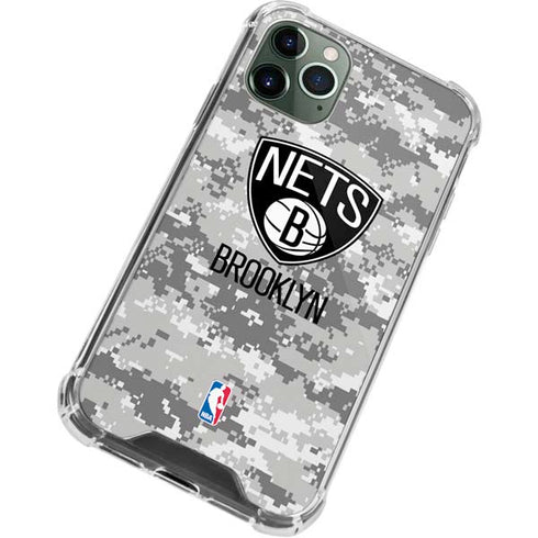 NBA Brooklyn Nets Digi Camo iPhone 12 Pro Clear Case