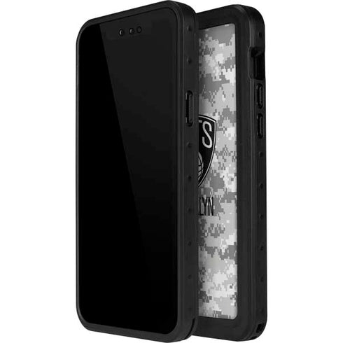 NBA Brooklyn Nets Digi Camo iPhone 12 Pro Waterproof Case