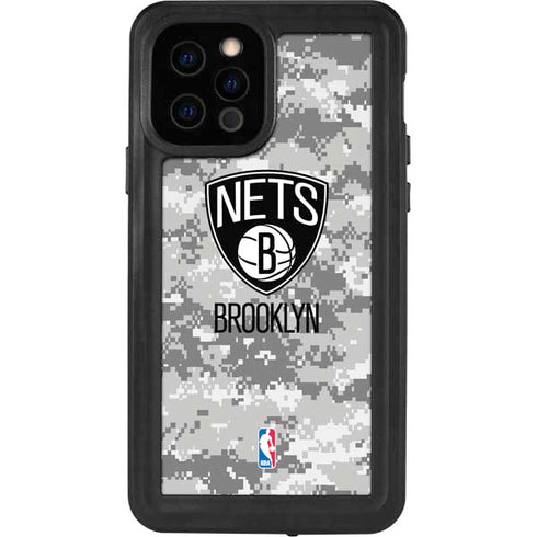 NBA Brooklyn Nets Digi Camo iPhone 12 Pro Waterproof Case