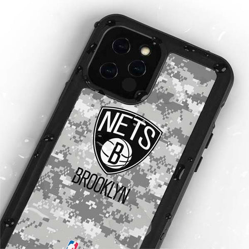 NBA Brooklyn Nets Digi Camo iPhone 12 Pro Waterproof Case
